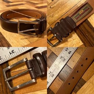 Trafalgar Leather Belt Sz 36-39 Solid Brass Buckle